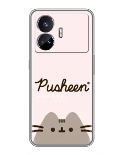 Чехол для Realme GT5 с картинкой «Pusheen логотип»