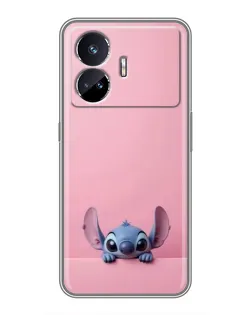 Чехол для Realme GT5 с картинкой «Stitch выглядывает»
