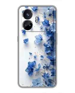 Чехол для Realme GT5 с картинкой «Голубой цветочный каскад»