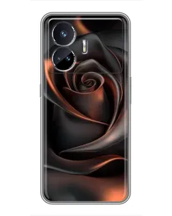Чехол для Realme GT5 с картинкой «Шелковая черная роза»