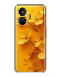 Чехол для Realme GT5 с картинкой «Золотые лепестки»