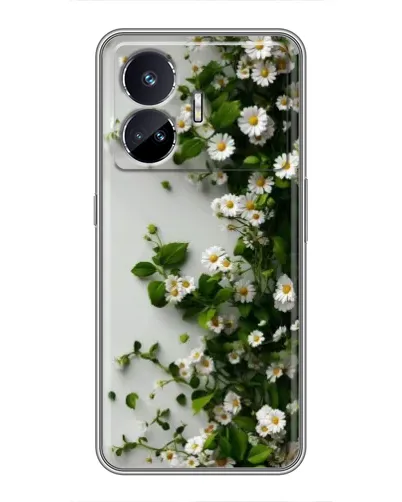 Чехол для Realme GT5 с картинкой «Ветка мелких белых цветов»