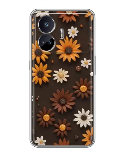 Чехол для Realme GT5 с картинкой «Узор из маленьких подсолнухов»