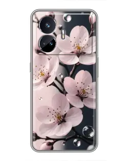 Чехол для Realme GT5 с картинкой «Нежная сакура и капли»