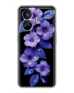 Чехол для Realme GT5 с картинкой «Фиолетовые цветы с росою» Чехол для Realme GT5 с картинкой «Фиолетовые цветы с росою»