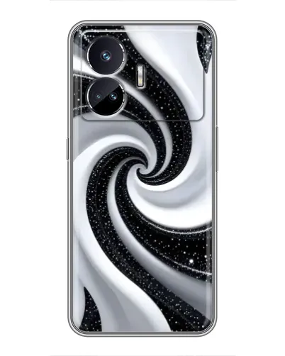 Чехол для Realme GT5 с картинкой «Черно-белая спираль»