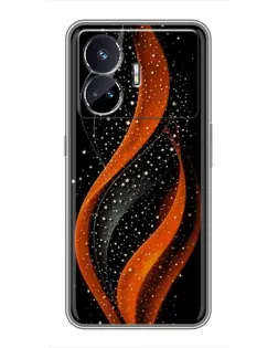 Чехол для Realme GT5 с картинкой «Огненная звездная волна»
