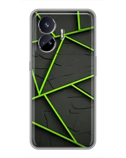 Чехол для Realme GT5 с картинкой «Зеленые геометрические линии»