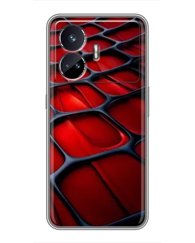Чехол для Realme GT5 с картинкой «Красная глянцевая сетка»