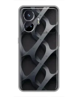 Чехол для Realme GT5 с картинкой «Объемное серое плетение»