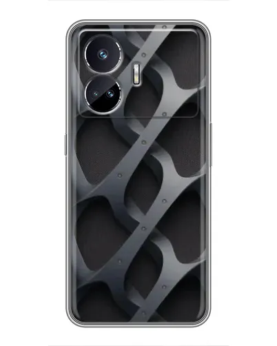 Чехол для Realme GT5 с картинкой «Объемное серое плетение»