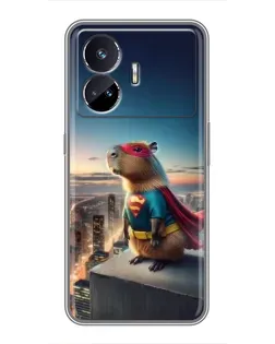 Чехол для Realme GT5 с картинкой «Капи-мен супергерой»