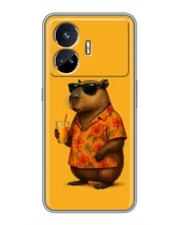 Чехол для Realme GT5 с картинкой «Капибара на отдыхе»