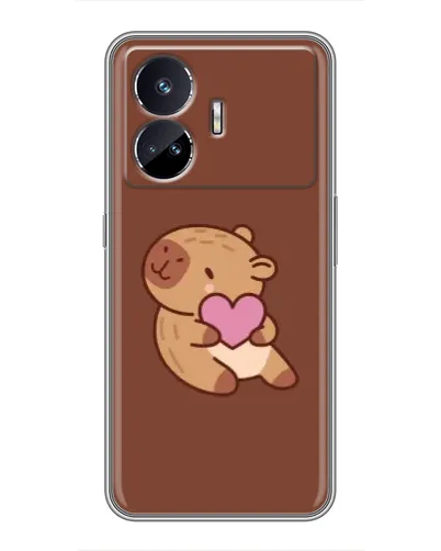 Чехол для Realme GT5 с картинкой «Капибара с сердцем»