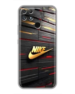 Чохол для Realme NARZO 30A з картинкою «Золотий Nike на металі»