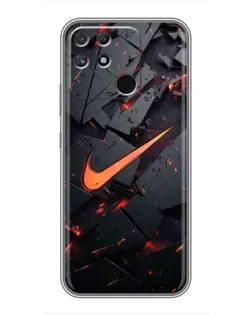 Чохол для Realme NARZO 30A з картинкою «Nike — ефект розломів»