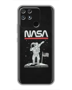 Чохол для Realme NARZO 30A з картинкою «NASA — крокуємо по Місяцю»