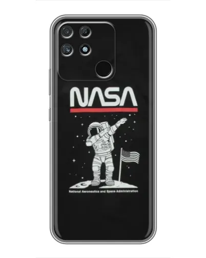 Чохол для Realme NARZO 30A з картинкою «NASA — крокуємо по Місяцю»