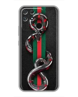 Чехол для Realme NARZO 30A с картинкой «Gucci — змея на полосе»