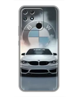 Чехол для Realme NARZO 30A с картинкой «BMW в белом дыму»