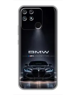 Чехол для Realme NARZO 30A с картинкой «BMW сквозь ночной город»