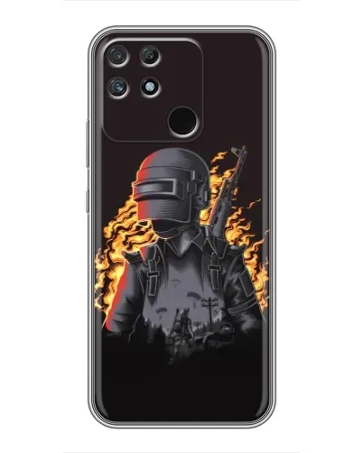 Чехол для Realme NARZO 30A с картинкой «PUBG — огненный силуэт» Чехол для Realme NARZO 30A с картинкой «PUBG — огненный силуэт»
