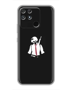 Чехол для Realme NARZO 30A с картинкой «PUBG — силуэт воина»