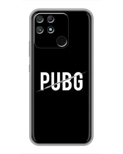 Чехол для Realme NARZO 30A с картинкой «PUBG — белый логотип»