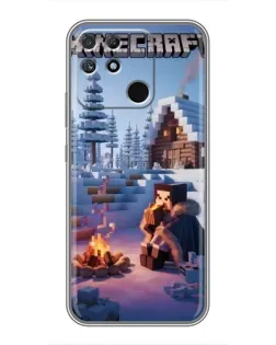 Чохол для Realme NARZO 30A з картинкою «Зимовий Minecraft»