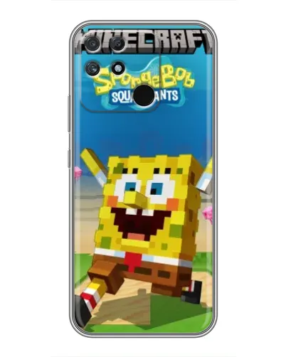 Чехол для Realme NARZO 30A с картинкой «Губка Боб Minecraft» Чехол для Realme NARZO 30A с картинкой «Губка Боб Minecraft»