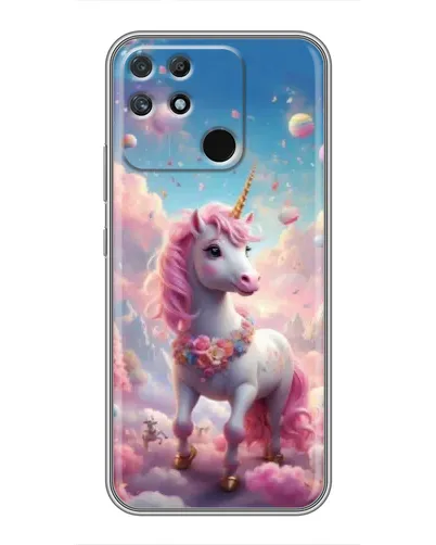 Чехол для Realme NARZO 30A с картинкой «Единорог среди облаков»
