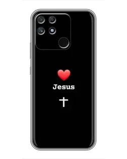 Чехол для Realme NARZO 30A с картинкой «Сердце - Jesus»