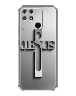 Чохол для Realme NARZO 30A з картинкою «Металевий хрест Jesus»