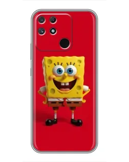 Чохол для Realme NARZO 30A з картинкою «Спанч Боб на червоному»