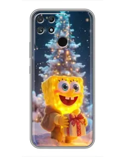 Чохол для Realme NARZO 30A з картинкою «Різдвяний Спанч Боб»