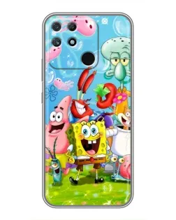 Чехол для Realme NARZO 30A с картинкой «Губка Боб и друзья»