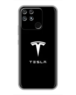 Чехол для Realme NARZO 30A с картинкой «Tesla White Logo»