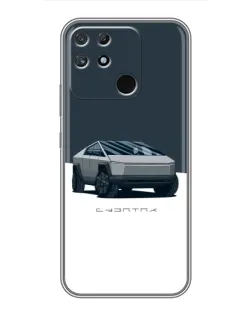 Чехол для Realme NARZO 30A с картинкой «Серебристый Cybertruck Tesla»