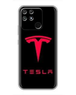 Чехол для Realme NARZO 30A с картинкой «Tesla Red Logo»