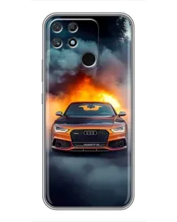 Чохол для Realme NARZO 30A з картинкою «Audi у вогняному диму»
