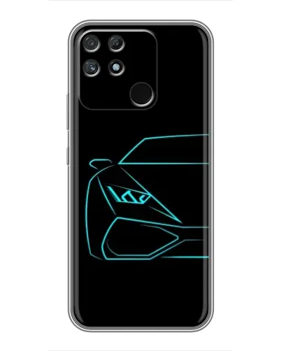 Чохол для Realme NARZO 30A з картинкою «Блакитний силует Lamborghini»
