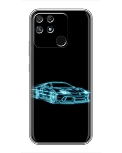 Чохол для Realme NARZO 30A з картинкою «Неоновий контур Lamborghini»