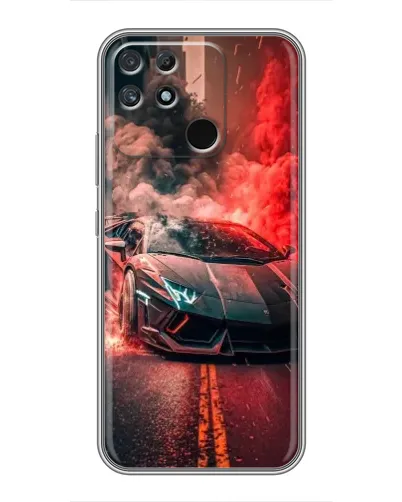 Чохол для Realme NARZO 30A з картинкою «Lamborghini червоний дим»