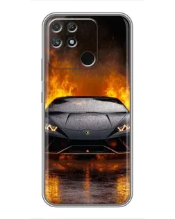 Чохол для Realme NARZO 30A з картинкою «Lamborghini у вогні»