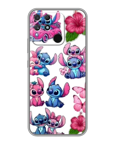 Чехол для Realme NARZO 30A с картинкой «Стикеры Stitch и Angel»