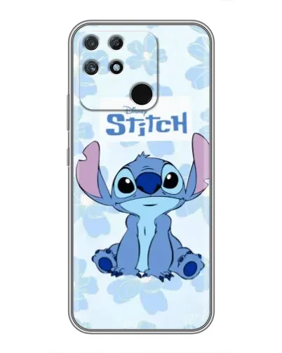 Чехол для Realme NARZO 30A с картинкой «Stitch среди цветов»