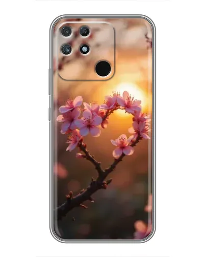 Чохол для Realme NARZO 30A з картинкою «Рожевий цвіт сердечко на тлі заходу» Чохол для Realme NARZO 30A з картинкою «Рожевий цвіт сердечко на тлі заходу»