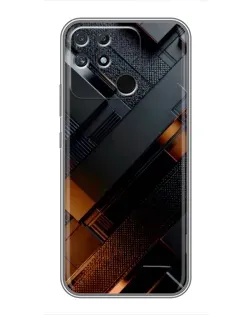 Чехол для Realme NARZO 30A с картинкой «Черные геометрические блоки» Чехол для Realme NARZO 30A с картинкой «Черные геометрические блоки»