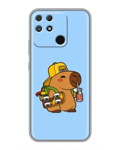 Чехол для Realme NARZO 30A с картинкой «Капибара на скейте»