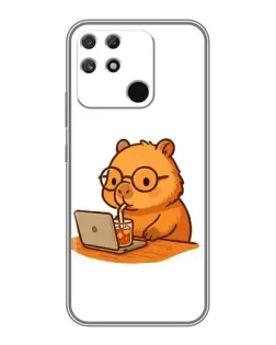 Чехол для Realme NARZO 30A с картинкой «Капибара с ноутбуком» Чехол для Realme NARZO 30A с картинкой «Капибара с ноутбуком»